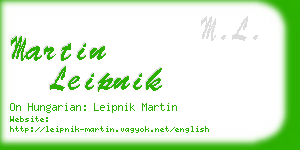 martin leipnik business card